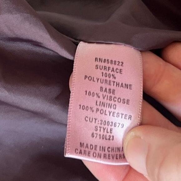 EUC Max Studio faux leather polyurethane bomber jacket sexy edgy size M - Picture 6 of 8